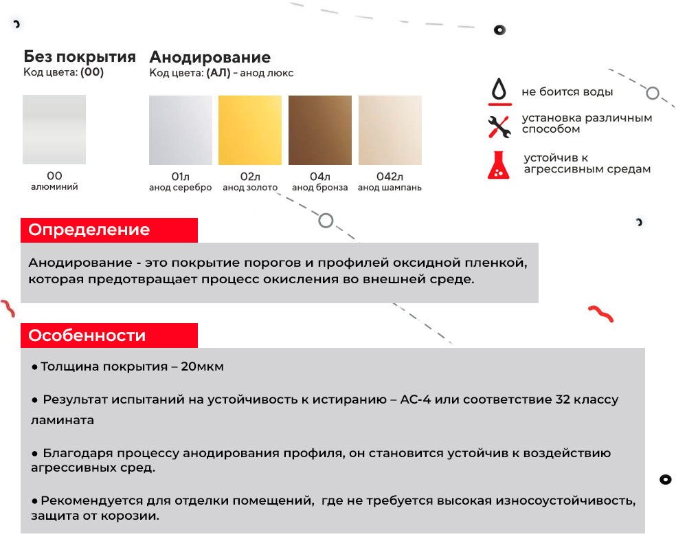 Порог разноуровневый ПР 02.2700.001 Алюминий