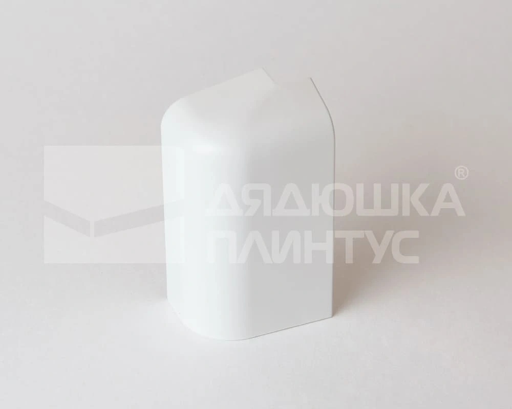 Угол наружный левый для плинтуса ПВХ Аква 37*20 Белый